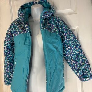 Columbia Kids Puffer Jacket in Teal and Multicolor